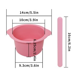 KVZVK Silicone Wax Bowl Non-Stick Hair Removal Pot Liner with Wax Spatula (Pink) KVZVK Silicone Wax Bowl Non-Stick Hair Removal Pot Liner with Wax Spatula (Pink)