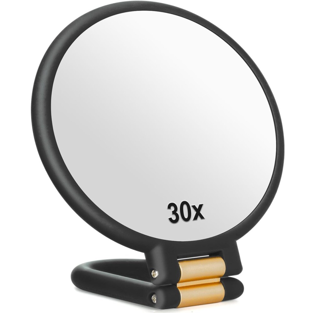 Sifolo 30x Magnifying Mirror, Travel Hand Mirrors with Handle - Double Side Handheld Mirror with 1X 30X Magnification & Adjustable Handle/Stand, Hand Held Foldable Travel Mirror for Makeup(Black) Sifolo 30x Magnifying Mirror, Travel Hand Mirrors with Handle - Double Side Handheld Mirror with 1X 30X Magnification & Adjustable Handle/Stand, Hand Held Foldable Travel Mirror for Makeup(Black)