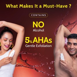 Chemist at Play UnderArm Roll-On with 5% AHA, Lactic Acid & 1% Mandelic Acid | Prevents Body Odour, Brightens Skin & Exfoliates Underarm | For Sensitive Skin | Royal Oudh Fragrance | Alcohol Free-40ml