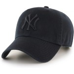 47 MLB Black/Black Clean Up Adjustable Hat Cap, Adult One Size (New York Yankees)