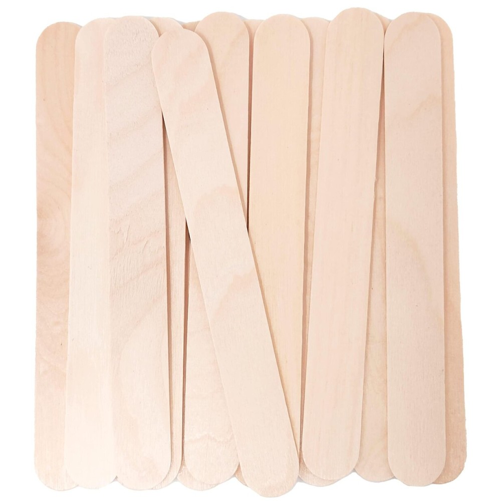 Makerstep 6 Inch Jumbo Wooden Multi-Purpose Wax Sticks 100 Pack. Large Popsicle Sticks, Applicator, Spatulas for Waxing, Ideal for Body, Hair Removal, Craft, Ice Cream Sticks Makerstep 6 Inch Jumbo Wooden Multi-Purpose Wax Sticks 100 Pack. Large Popsicle Sticks, Applicator, Spatulas for Waxing, Ideal for Body, Hair Removal, Craft, Ice Cream Sticks