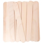 Makerstep 6 Inch Jumbo Wooden Multi-Purpose Wax Sticks 100 Pack. Large Popsicle Sticks, Applicator, Spatulas for Waxing, Ideal for Body, Hair Removal, Craft, Ice Cream Sticks