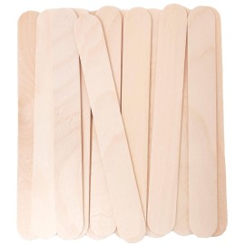 Makerstep 6 Inch Jumbo Wooden Multi-Purpose Wax Sticks 100 Pack. Large Popsicle Sticks, Applicator, Spatulas for Waxing, Ideal for Body, Hair Removal, Craft, Ice Cream Sticks