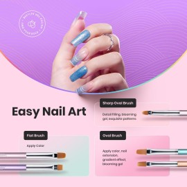 Beetles Gel Nail Art Brushes, 6 Pcs Double-Ended Fingernail Art Design Pens Gel Paint Liner Ombre Gradient French Tip Brush Dotting Pen Nail Brush Set, DIY Manicure Tools Gift for Women
