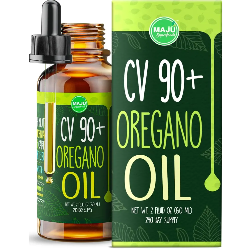 Maju Superfoods Oregano Oil Drops - Potent 90%+ Carvacrol (2 fl Oz) Wild Mediterranean Essential Oil of Oregano Liquid, Aceite de Oregano, Immune and Seasonal Support Maju Superfoods Oregano Oil Drops - Potent 90%+ Carvacrol (2 fl Oz) Wild Mediterranean Essential Oil of Oregano Liquid, Aceite de Oregano, Immune and Seasonal Support