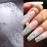 SILPECWEE 20 Rolls Lace Nail Transfer Foil - White and Black Flower Nail Art Decals, Holographic Stickers for DIY Acrylic Nails Manicure Decoration