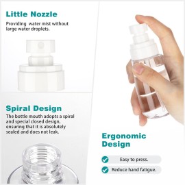 GIVITASOT 3pack Small Spray Bottle, 1oz Mini Spray Bottles, Empty Travel Spray Bottle, Fine Mist Plastic Spray Bottles (Clear+Green+Pink)
