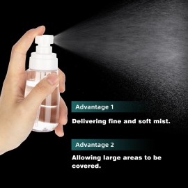 GIVITASOT 3pack Small Spray Bottle, 1oz Mini Spray Bottles, Empty Travel Spray Bottle, Fine Mist Plastic Spray Bottles (Clear+Green+Pink)