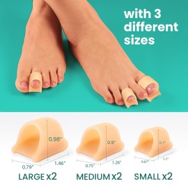 Welnove Hammertoe Corrector - 6 Pack Toe Splints - Soft Gel Toe Straighteners - Realign Bent, Curled, Crooked, Claw, Hammer Toes - Toe Corrector for Men and Women, 3 Different Sizes (Beige) Welnove Hammertoe Corrector - 6 Pack Toe Splints - Soft Gel Toe Straighteners - Realign Bent, Curled, Crooked, Claw, Hammer Toes - Toe Corrector for Men and Women, 3 Different Sizes (Beige)