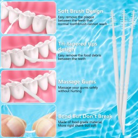 DanTicy Brushpicks Interdental Toothpicks,Soft Bristle Dental Floss Picks Toothpicks,Helps Removes Plaque and Debris Between Your Teeth 300PCS (Pack of 1) DanTicy Brushpicks Interdental Toothpicks,Soft Bristle Dental Floss Picks Toothpicks,Helps Removes Plaque and Debris Between Your Teeth 300PCS (Pack of 1)