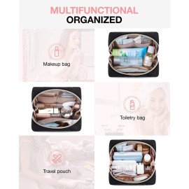 BAGSMART Small Makeup Bag, Travel Cosmetic Bag Make Up Pouch Small Travel Zipper Pouch,Water-resistant Toiletry Bag,Makeup Organizer Bag for Women,Black BAGSMART Small Makeup Bag, Travel Cosmetic Bag Make Up Pouch Small Travel Zipper Pouch,Water-resistant Toiletry Bag,Makeup Organizer Bag for Women,Black