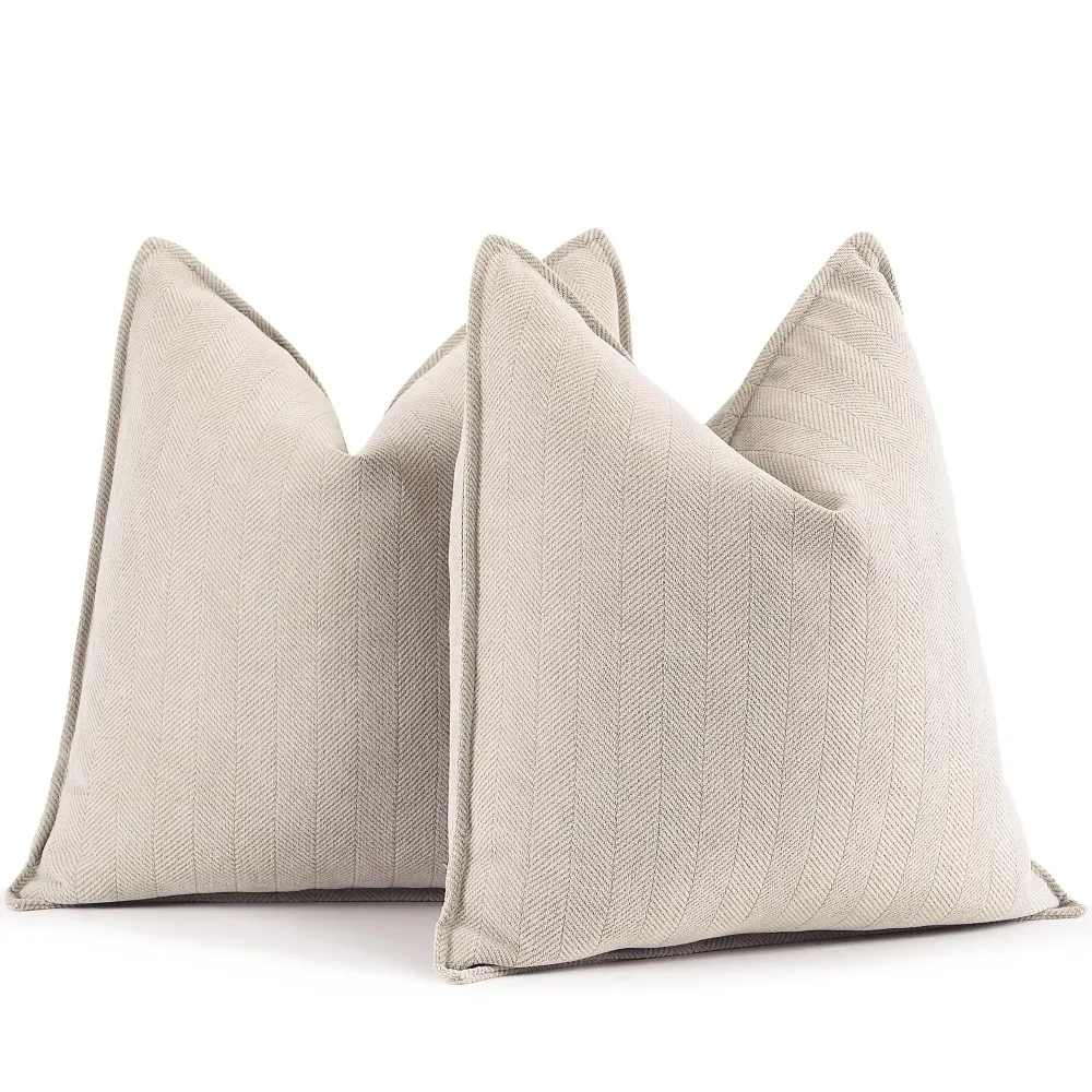 ZWJD Beige Pillow Covers 18x18 Inch Set of 2 Chenille Throw Pillow Covers with Elegant Design Soft and Luxurious Decorative Throw Pillows for Couch, Bed, and Home Decor(Beige) ZWJD Beige Pillow Covers 18x18 Inch Set of 2 Chenille Throw Pillow Covers with Elegant Design Soft and Luxurious Decorative Throw Pillows for Couch, Bed, and Home Decor(Beige)