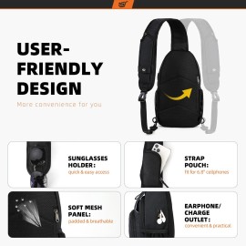 SKYSPER Sling Bag RFID Crossbody Sling Backpack Cross Body Shoulder Bag Travel Hiking Daypack for Women Men(Black) SKYSPER Sling Bag RFID Crossbody Sling Backpack Cross Body Shoulder Bag Travel Hiking Daypack for Women Men(Black)
