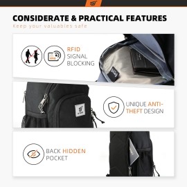 SKYSPER Sling Bag RFID Crossbody Sling Backpack Cross Body Shoulder Bag Travel Hiking Daypack for Women Men(Black) SKYSPER Sling Bag RFID Crossbody Sling Backpack Cross Body Shoulder Bag Travel Hiking Daypack for Women Men(Black)