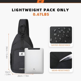 SKYSPER Sling Bag RFID Crossbody Sling Backpack Cross Body Shoulder Bag Travel Hiking Daypack for Women Men(Black) SKYSPER Sling Bag RFID Crossbody Sling Backpack Cross Body Shoulder Bag Travel Hiking Daypack for Women Men(Black)