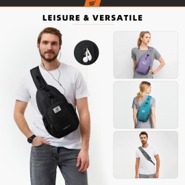 SKYSPER Sling Bag RFID Crossbody Sling Backpack Cross Body Shoulder Bag Travel Hiking Daypack for Women Men(Black) SKYSPER Sling Bag RFID Crossbody Sling Backpack Cross Body Shoulder Bag Travel Hiking Daypack for Women Men(Black)