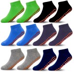HYCLES Boys Girls Non-Slip Toddler Socks Grip Ankle Sticky Sock Anti-Skid Socks for Kids 6 Pairs for 6-9 Years Kids