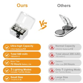 btfarm 30 Pack Fairy Lights Battery Operated [3 Modes], 7ft 20 Led Twinkle Lights String Lights Waterproof Bulk Small Mini Silver Wire for Christmas Mason Jars Wedding Table Centerpiece, Warm White