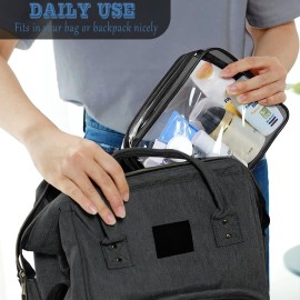16 Pieces Clear Makeup Bags Bulk, TSA Approved Toiletry Bag for Travel, PVC Waterproof Travel Small Pouches Clear Pouch with Zipper for Men and Women Carry-on Travel Essentials Cosmetic Bags (Black) 16 Pieces Clear Makeup Bags Bulk, TSA Approved Toiletry Bag for Travel, PVC Waterproof Travel Small Pouches Clear Pouch with Zipper for Men and Women Carry-on Travel Essentials Cosmetic Bags (Black)