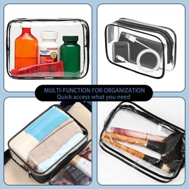 16 Pieces Clear Makeup Bags Bulk, TSA Approved Toiletry Bag for Travel, PVC Waterproof Travel Small Pouches Clear Pouch with Zipper for Men and Women Carry-on Travel Essentials Cosmetic Bags (Black) 16 Pieces Clear Makeup Bags Bulk, TSA Approved Toiletry Bag for Travel, PVC Waterproof Travel Small Pouches Clear Pouch with Zipper for Men and Women Carry-on Travel Essentials Cosmetic Bags (Black)