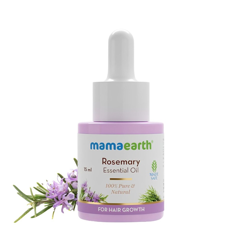 Mamaearth Pure & Natural Rosemary Essential Oil for Hair Growth | Strengthens Hair & Controls Hair Fall | Anti-Thinning Tonic | Suits All Hair Types | 0.51 Fl Oz/15 ml Mamaearth Pure & Natural Rosemary Essential Oil for Hair Growth | Strengthens Hair & Controls Hair Fall | Anti-Thinning Tonic | Suits All Hair Types | 0.51 Fl Oz/15 ml