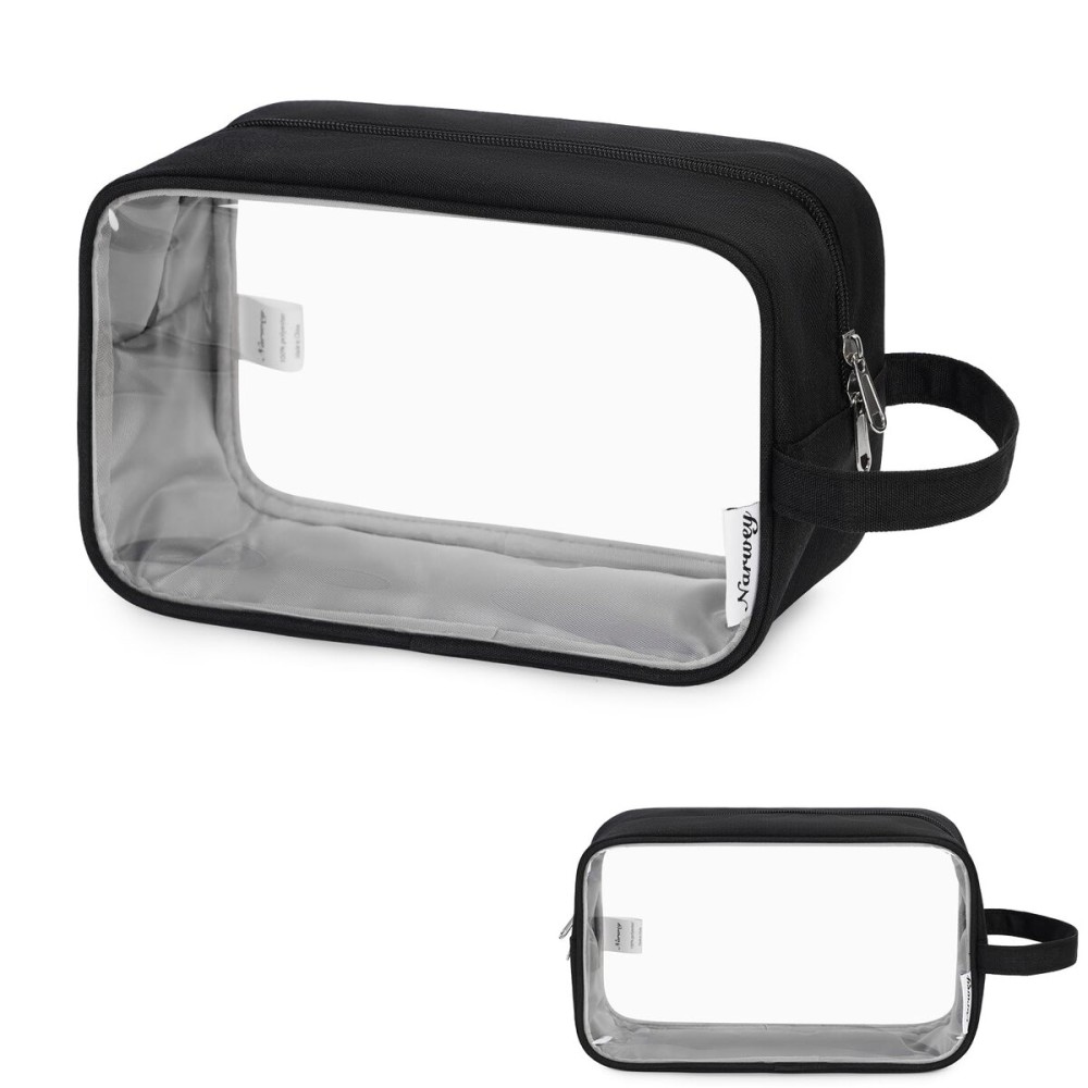 Narwey Clear Travel Toiletry Bag for Women and Men Traveling Dopp Kit Makeup Bag Organizer for Toiletries Accessories Cosmetics (Clear-Black) Narwey Clear Travel Toiletry Bag for Women and Men Traveling Dopp Kit Makeup Bag Organizer for Toiletries Accessories Cosmetics (Clear-Black)