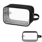 Narwey Clear Travel Toiletry Bag for Women and Men Traveling Dopp Kit Makeup Bag Organizer for Toiletries Accessories Cosmetics (Clear-Black)