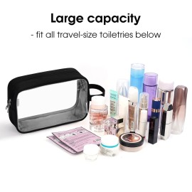 Narwey Clear Travel Toiletry Bag for Women and Men Traveling Dopp Kit Makeup Bag Organizer for Toiletries Accessories Cosmetics (Clear-Black) Narwey Clear Travel Toiletry Bag for Women and Men Traveling Dopp Kit Makeup Bag Organizer for Toiletries Accessories Cosmetics (Clear-Black)