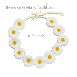 zYoung Sunflower Crown Daisy Hair Wreath Bridal Headpiece Photo Props (White) zYoung Sunflower Crown Daisy Hair Wreath Bridal Headpiece Photo Props (White)