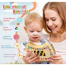 Montessori Toddler Busy Board Sensory Toys for Toddlers Wooden Autism Sensory Toy, Toddler Switch Board with 17 LED Lights for Kids 1-6 Year Olds to Develop Fine Motor Skills. Montessori Toddler Busy Board Sensory Toys for Toddlers Wooden Autism Sensory Toy, Toddler Switch Board with 17 LED Lights for Kids 1-6 Year Olds to Develop Fine Motor Skills.