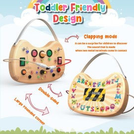 Montessori Toddler Busy Board Sensory Toys for Toddlers Wooden Autism Sensory Toy, Toddler Switch Board with 17 LED Lights for Kids 1-6 Year Olds to Develop Fine Motor Skills. Montessori Toddler Busy Board Sensory Toys for Toddlers Wooden Autism Sensory Toy, Toddler Switch Board with 17 LED Lights for Kids 1-6 Year Olds to Develop Fine Motor Skills.
