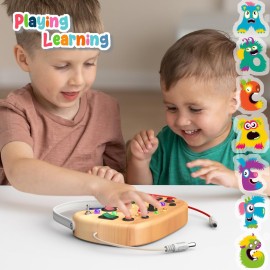 Montessori Toddler Busy Board Sensory Toys for Toddlers Wooden Autism Sensory Toy, Toddler Switch Board with 17 LED Lights for Kids 1-6 Year Olds to Develop Fine Motor Skills. Montessori Toddler Busy Board Sensory Toys for Toddlers Wooden Autism Sensory Toy, Toddler Switch Board with 17 LED Lights for Kids 1-6 Year Olds to Develop Fine Motor Skills.