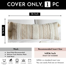 BlissBlush Cream Decorative Lumbar Throw Pillow Cover 14x36 Boho Long Cushion for Bed Neutral Accent Farmhouse Pillowcase for Bedroom Living Room Couch Sofa Home Dcor (Cover ONLY, Pack of 1) BlissBlush Cream Decorative Lumbar Throw Pillow Cover 14x36 Boho Long Cushion for Bed Neutral Accent Farmhouse Pillowcase for Bedroom Living Room Couch Sofa Home Dcor (Cover ONLY, Pack of 1)