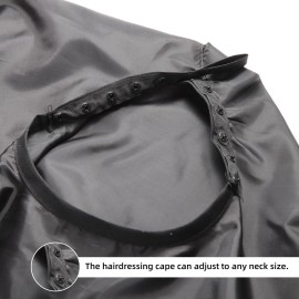 Omvoina Professional Hair Cutting Cape with Adjustable Snap Closure, Salon Barber Cape,Waterproof Hairdressing Salon Cape - 57 x 51(Black) Omvoina Professional Hair Cutting Cape with Adjustable Snap Closure, Salon Barber Cape,Waterproof Hairdressing Salon Cape - 57 x 51(Black)