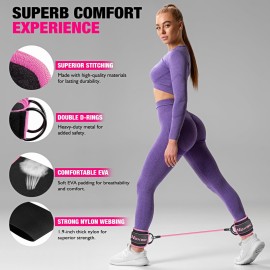 HOXWC Ankle Bands with Cuffs for Leg and Booty Workouts - Resistance Bands for Kickbacks and Hip Training HOXWC Ankle Bands with Cuffs for Leg and Booty Workouts - Resistance Bands for Kickbacks and Hip Training