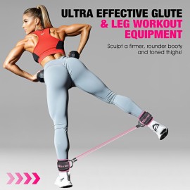 HOXWC Ankle Bands with Cuffs for Leg and Booty Workouts - Resistance Bands for Kickbacks and Hip Training HOXWC Ankle Bands with Cuffs for Leg and Booty Workouts - Resistance Bands for Kickbacks and Hip Training