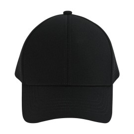 VOBOOM Men Quick Dry Baseball Cap Laser Cut Mesh Ball Curved Brim Snapback Hat (Black)