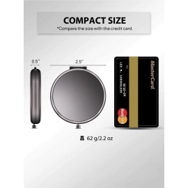 Getinbulk Compact Mirror for Purse, Double-Sided 1X/2X Magnifying Metal Pocket Makeup Mirrors(Round, Onyx Black) Getinbulk Compact Mirror for Purse, Double-Sided 1X/2X Magnifying Metal Pocket Makeup Mirrors(Round, Onyx Black)
