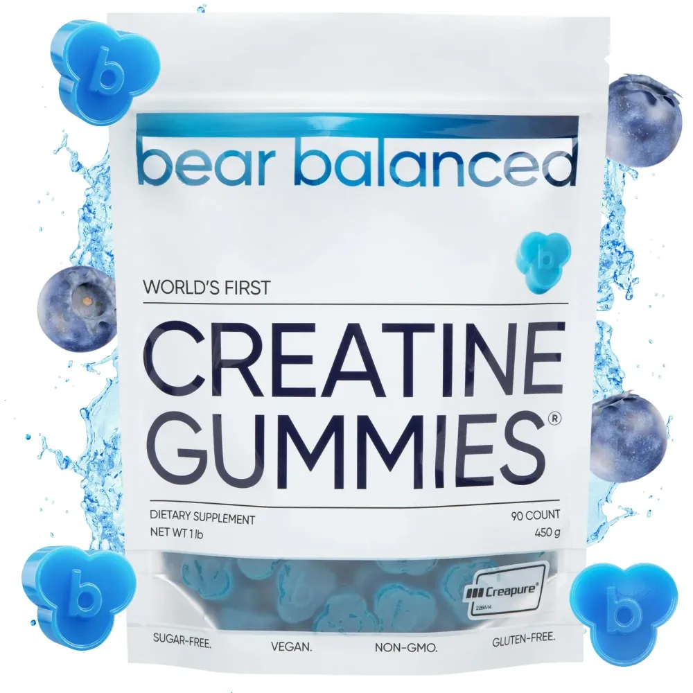 Bear Balanced Creatine Gummies for Men & Women - Creatine Monohydrate, L-Theanine, L-Tyrosine & B12 for Muscle Growth, Strength, Focus, Energy & Health - Low Calorie, Sugar-Free, Vegan & Gluten-Free Bear Balanced Creatine Gummies for Men & Women - Creatine Monohydrate, L-Theanine, L-Tyrosine & B12 for Muscle Growth, Strength, Focus, Energy & Health - Low Calorie, Sugar-Free, Vegan & Gluten-Free
