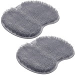 2PACK Shower Foot Scrubber Mat Back Washer Back Exfoliating Bath Wash Pad Wall Mounted Slip Suction Cups Foot Scrubber for Use in Shower Cups Foot Cleaner for Men and Women