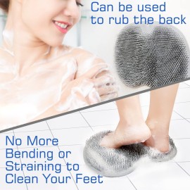 2PACK Shower Foot Scrubber Mat Back Washer Back Exfoliating Bath Wash Pad Wall Mounted Slip Suction Cups Foot Scrubber for Use in Shower Cups Foot Cleaner for Men and Women 2PACK Shower Foot Scrubber Mat Back Washer Back Exfoliating Bath Wash Pad Wall Mounted Slip Suction Cups Foot Scrubber for Use in Shower Cups Foot Cleaner for Men and Women