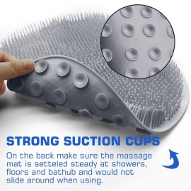 2PACK Shower Foot Scrubber Mat Back Washer Back Exfoliating Bath Wash Pad Wall Mounted Slip Suction Cups Foot Scrubber for Use in Shower Cups Foot Cleaner for Men and Women 2PACK Shower Foot Scrubber Mat Back Washer Back Exfoliating Bath Wash Pad Wall Mounted Slip Suction Cups Foot Scrubber for Use in Shower Cups Foot Cleaner for Men and Women