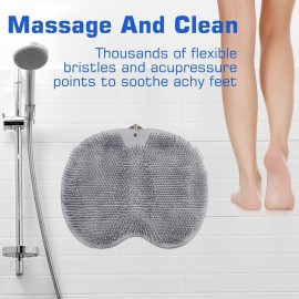 2PACK Shower Foot Scrubber Mat Back Washer Back Exfoliating Bath Wash Pad Wall Mounted Slip Suction Cups Foot Scrubber for Use in Shower Cups Foot Cleaner for Men and Women 2PACK Shower Foot Scrubber Mat Back Washer Back Exfoliating Bath Wash Pad Wall Mounted Slip Suction Cups Foot Scrubber for Use in Shower Cups Foot Cleaner for Men and Women