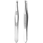2Pcs Stainless Steel Tweezers for Women Facial Hair