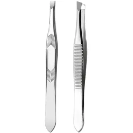 2Pcs Stainless Steel Tweezers for Women Facial Hair
