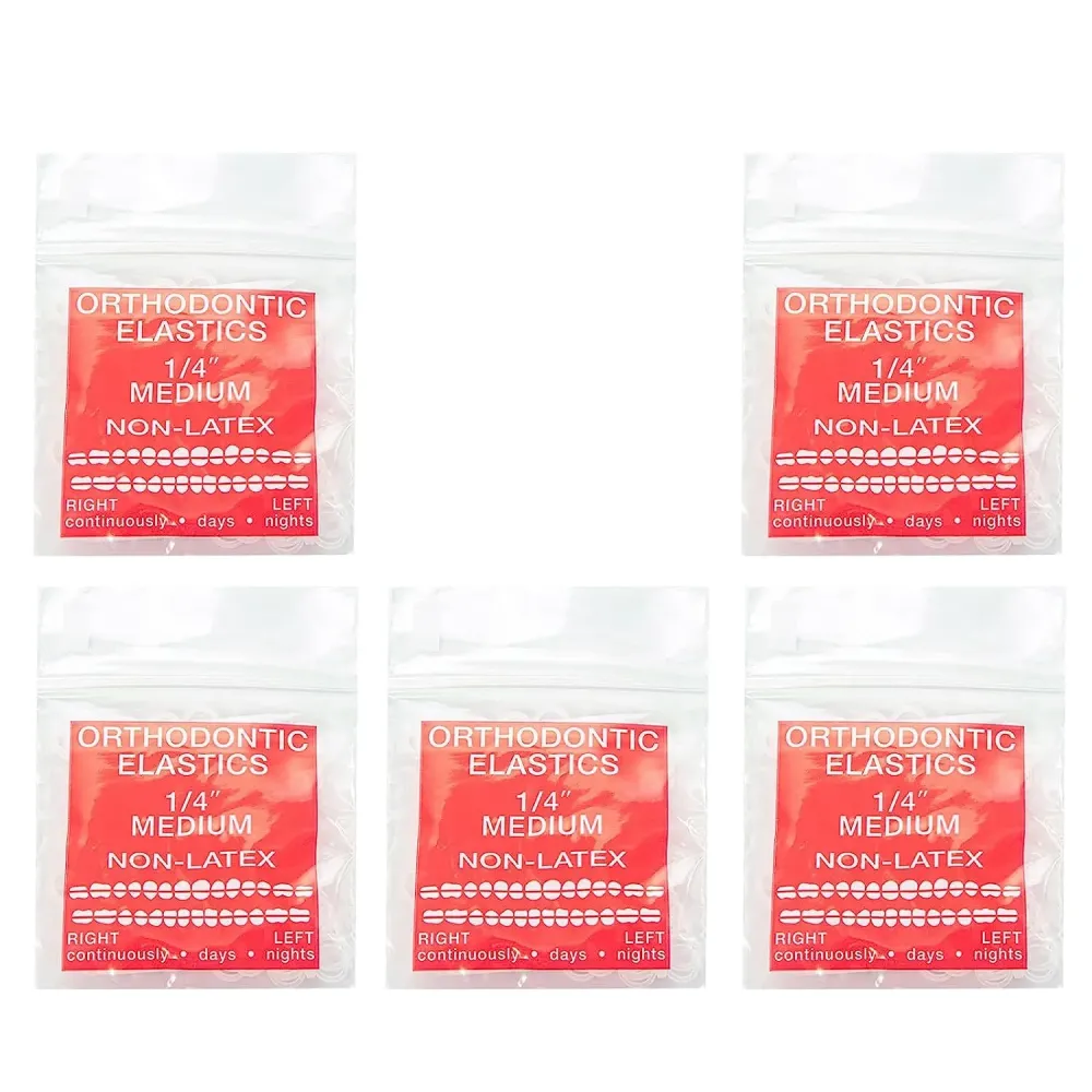 JMU Orthodontic Rubber Bands 1/4 Medium 6.4 mm Clear Orthodontic Elastics 4.5oz 500 pack Latex Free Dental Rubber Bands Made in USA JMU Orthodontic Rubber Bands 1/4 Medium 6.4 mm Clear Orthodontic Elastics 4.5oz 500 pack Latex Free Dental Rubber Bands Made in USA