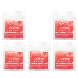 JMU Orthodontic Rubber Bands 1/4 Medium 6.4 mm Clear Orthodontic Elastics 4.5oz 500 pack Latex Free Dental Rubber Bands Made in USA