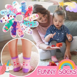 Welwoos Baby Girls Toddlers Grips Socks Kids Non Slip Anti Skid Funny Animal Cartoon Gift Cotton Socks with Grippers 12 Pairs Stocking Stuffers (Flower,3-5 Y) Welwoos Baby Girls Toddlers Grips Socks Kids Non Slip Anti Skid Funny Animal Cartoon Gift Cotton Socks with Grippers 12 Pairs Stocking Stuffers (Flower,3-5 Y)