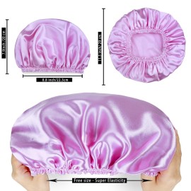 Shower Caps for Women, 4 PCS Elastic and Reusable Bath Caps, Double Waterproof Layers Shower Cap, Bathing Shower Caps, Environmental Protection Hair Bath Hat - Solid Color Shower Caps for Women, 4 PCS Elastic and Reusable Bath Caps, Double Waterproof Layers Shower Cap, Bathing Shower Caps, Environmental Protection Hair Bath Hat - Solid Color