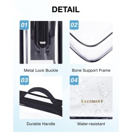 BAGSMART TSA Approved Clear Toiletry Bag, 2 Packs Quart Size Water Resistant Makeup Cosmetic Bags for Women, Airport Airline Travel Essential Carry On Organizer with Handle Large Opening, Black BAGSMART TSA Approved Clear Toiletry Bag, 2 Packs Quart Size Water Resistant Makeup Cosmetic Bags for Women, Airport Airline Travel Essential Carry On Organizer with Handle Large Opening, Black